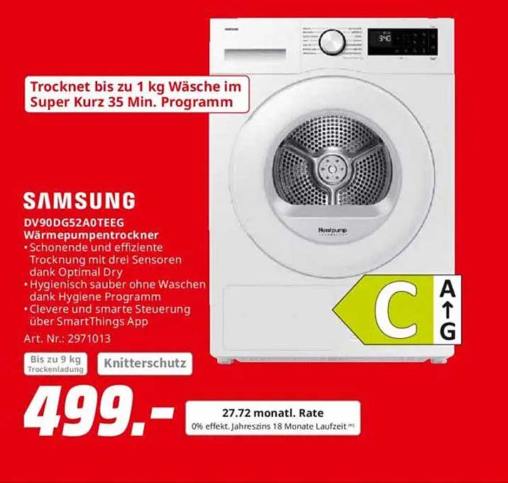 Samsung DV90DG52A0TEEG Wärmepumpentrockner