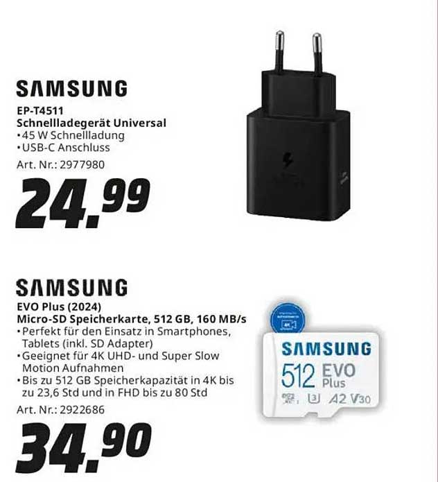 Samsung EP-T4511 Schnellladegerät Universal - 45 W mit USB-C Anschluss