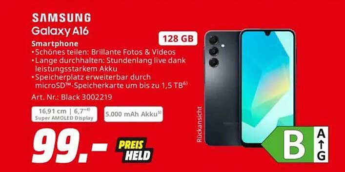 Samsung Galaxy A16 mit 128 GB
