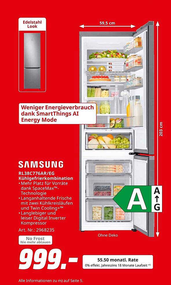 Samsung RL38C776AR/EG Kühlgefrierkombination