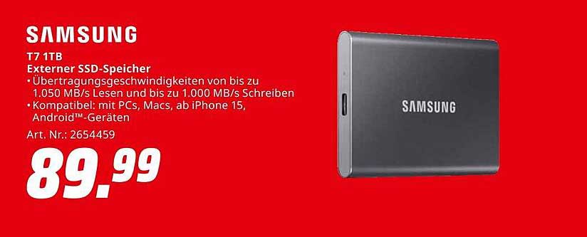 Samsung T7 1TB Externer SSD-Speicher