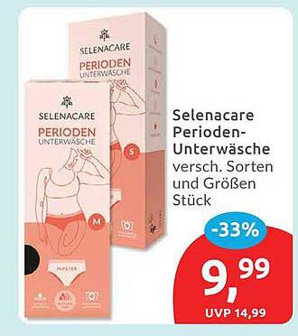 Selenacare Perioden-Unterwäsche - verschiedene Sorten und Größen