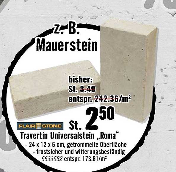 Travertin Universalstein "Roma"