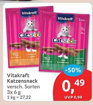 Vitakraft Katzensnack - CatStick Classic 3x6 g