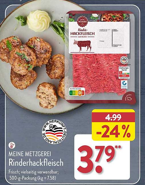 Rinderhackfleisch Angebot bei Aldi Nord