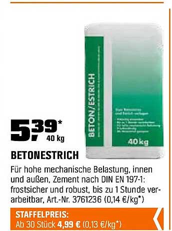 Betonestrich 40 Kg Toom