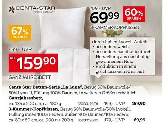 Luxus Centa Star Kopfkissen Fotos