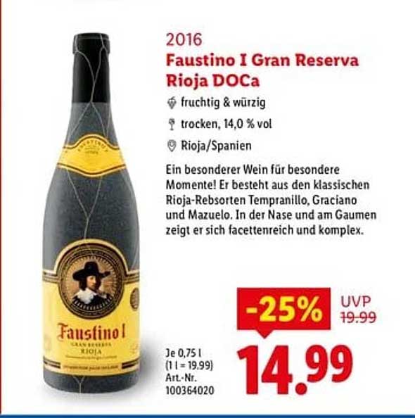 Faustino I Gran Reserva Rioja DOCA 2016