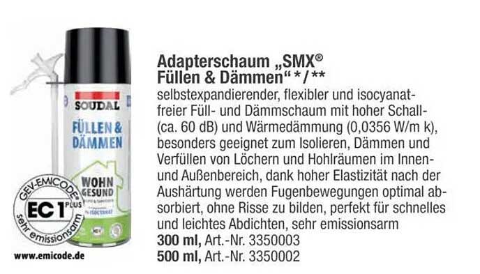 Adapterschaum „SMX® Füllen & Dämmen“
