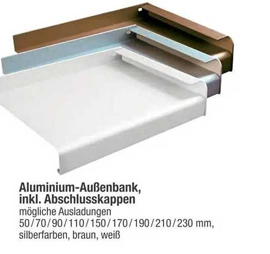 Aluminium-Außenbank, inkl. Abschlusskappen