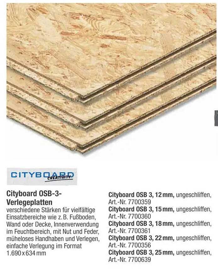 Cityboard OSB-3-Verlegeplatten
