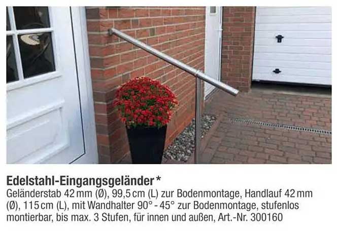 Edelstahl-Eingangsgeländer*