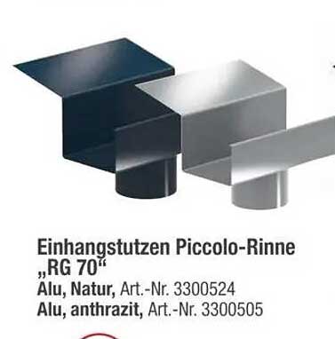 Einhangstutzen Piccolo-Rinne „RG 70“