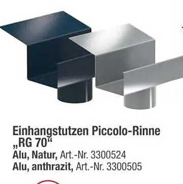 Einhangstutzen Piccolo-Rinne "RG 70"