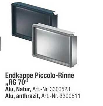 Endkappe Piccolo-Rinne „RG 70“