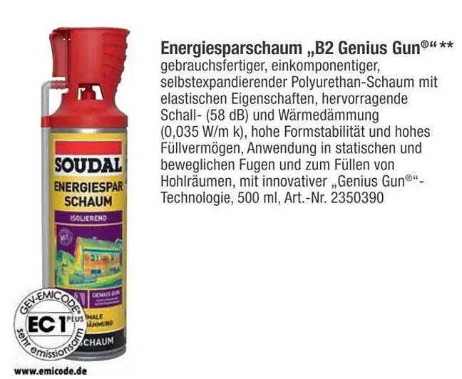 Energiesparschaum „B2 Genius Gun®“