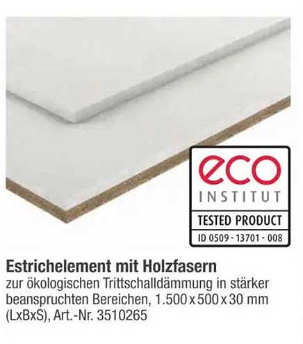Estrichelement mit Holzfasern