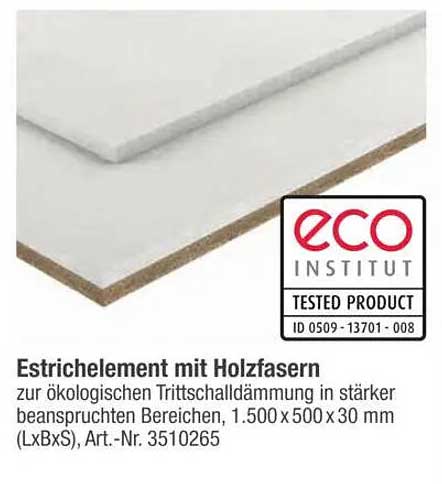 Estrichelement mit Holzfasern