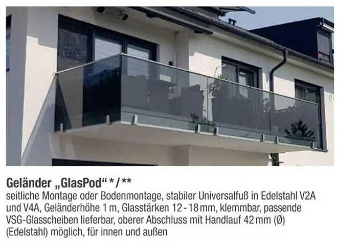Geländer „GlasPod“