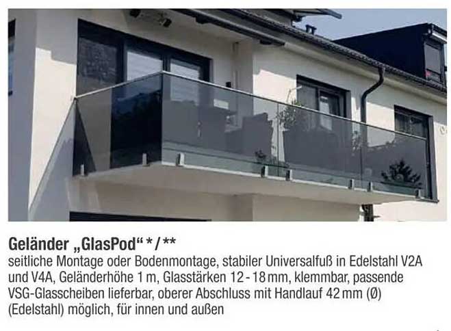 Geländer „GlasPod“