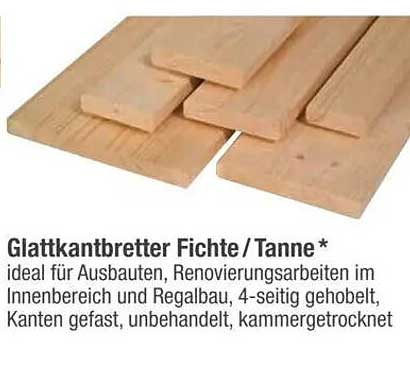 Glattkantbretter Fichte/Tanne*
