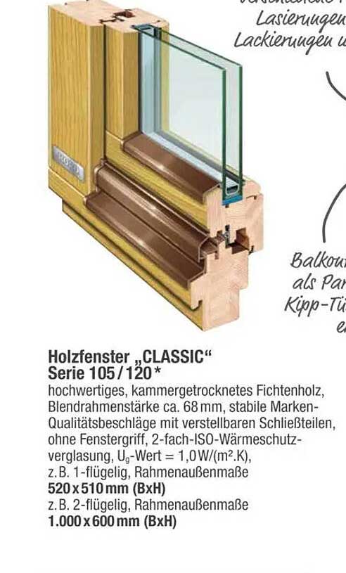 Holzfenster „CLASSIC“ Serie 105/120