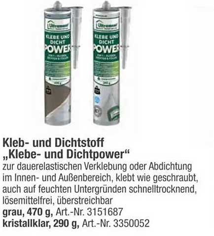 Kleb- und Dichtstoff „Klebe- und Dichtpower“