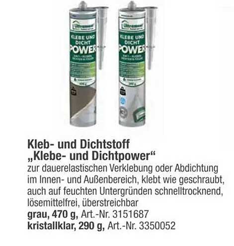 Kleb- und Dichtstoff „Klebe- und Dichtpower“