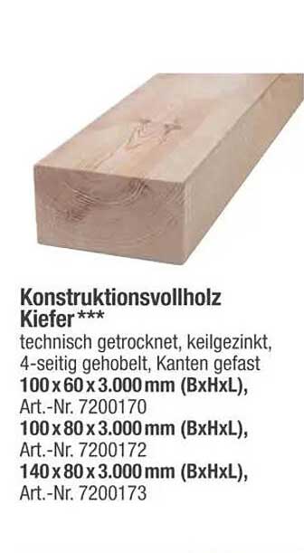 Konstruktionsvollholz Kiefer
