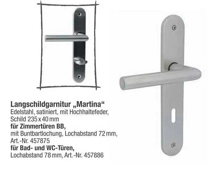 Langschildgarnitur „Martina“
