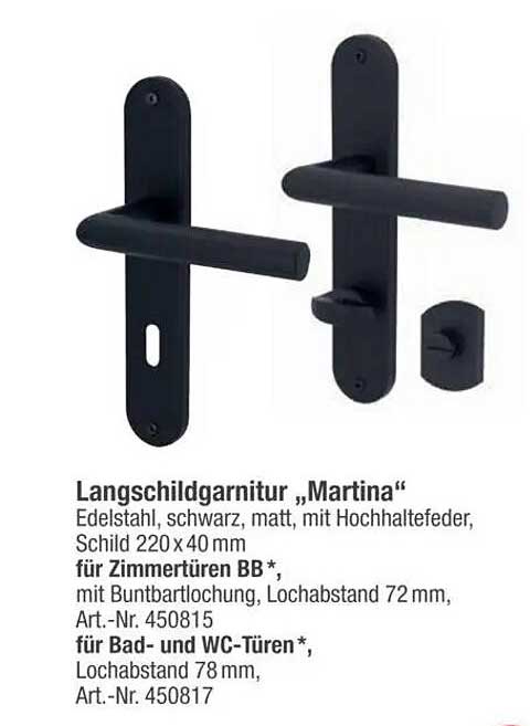 Langschildgarnitur „Martina“