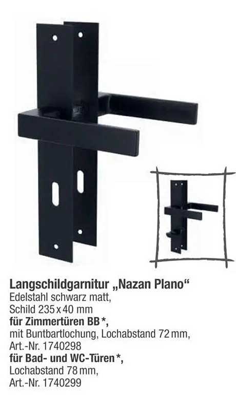 Langschildgarnitur „Nazan Plano“