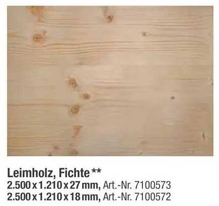 Leimholz, Fichte**