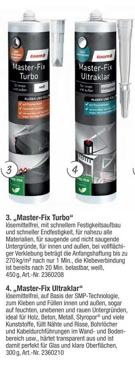 Master-Fix Turbo  
Master-Fix Ultraklar  
