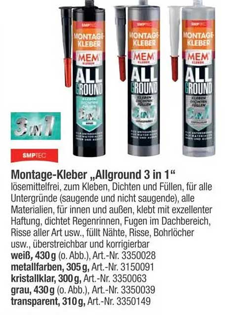 Montage-Kleber „Allground 3 in 1“