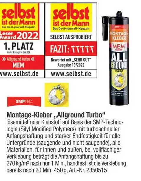 Montage-Kleber „Allground Turbo“