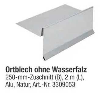 Ortblech ohne Wasserfalz