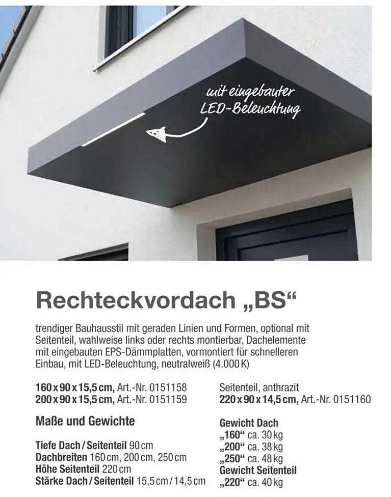 Rechteckvordach „BS“
