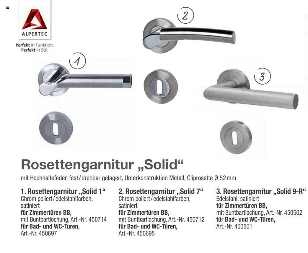 Rosettengarnitur „Solid“