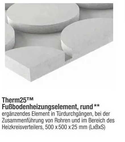 Therm25™ Fußbodenheizungs-element, rund