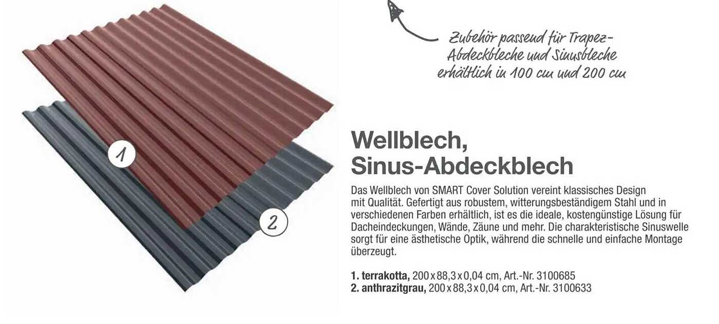 Wellblech, Sinus-Abdeckblech