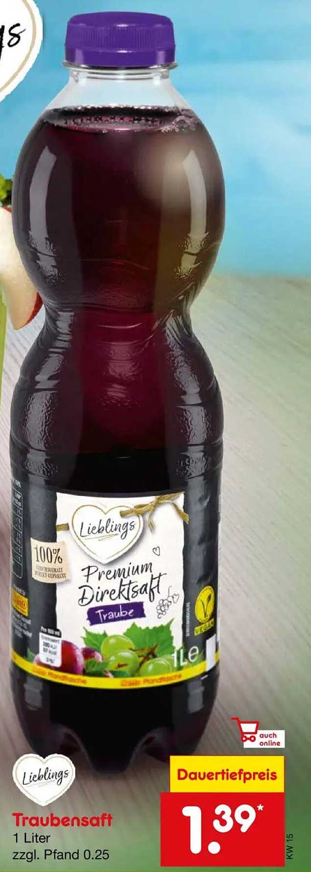 Traubensaft 1 Liter - Lieblings Premium Direktsaft