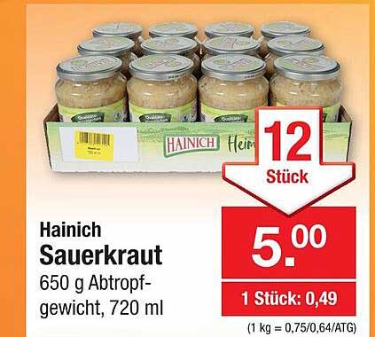 Hainich Sauerkraut 650 g Abtropfgewicht, 720 ml