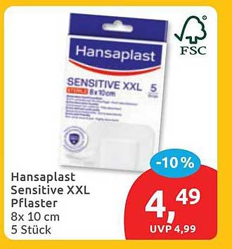 Hansaplast Sensitive XXL Pflaster 8x10 cm 5 Stück