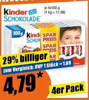 Kinder Schokolade 4er Pack