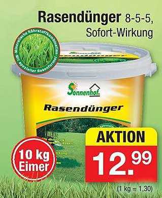 Rasendünger 8-5-5, Sofort-Wirkung