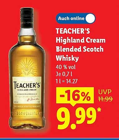 TEACHER'S Highland Cream Blended Scotch Whisky