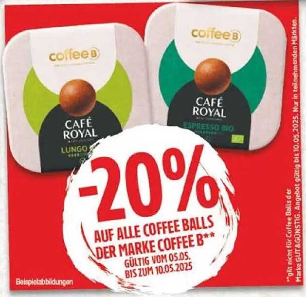 20% Rabatt auf alle Coffee Balls der Marke Coffee B**