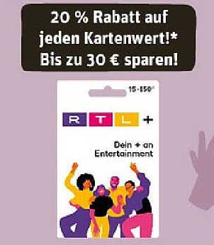 20 % Rabatt auf jeden Kartenwert! Bis zu 30 € sparen!