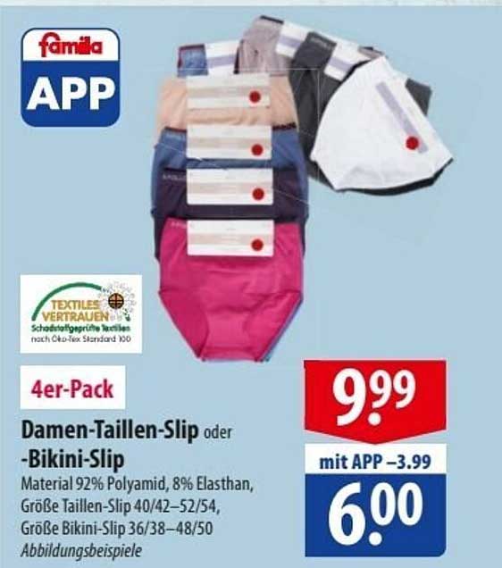 4er-Pack Damen-Taillen-Slip oder Bikini-Slip